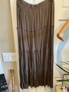 Plus size 3X maxi skirt in deep chocolate